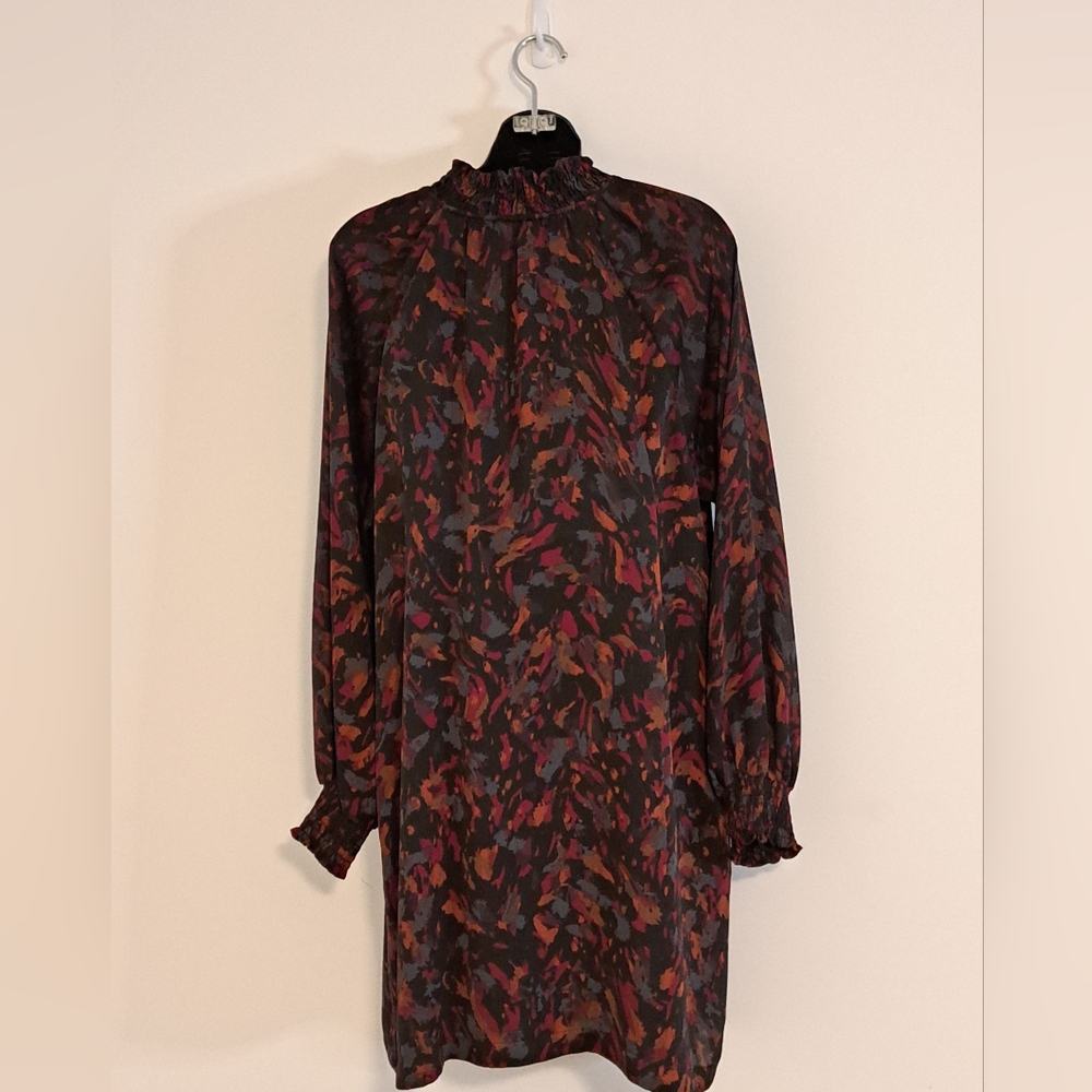 Allison Joy Abstract Print Long Sleeve Lined Dress Missses Large - Picture 8 of 8